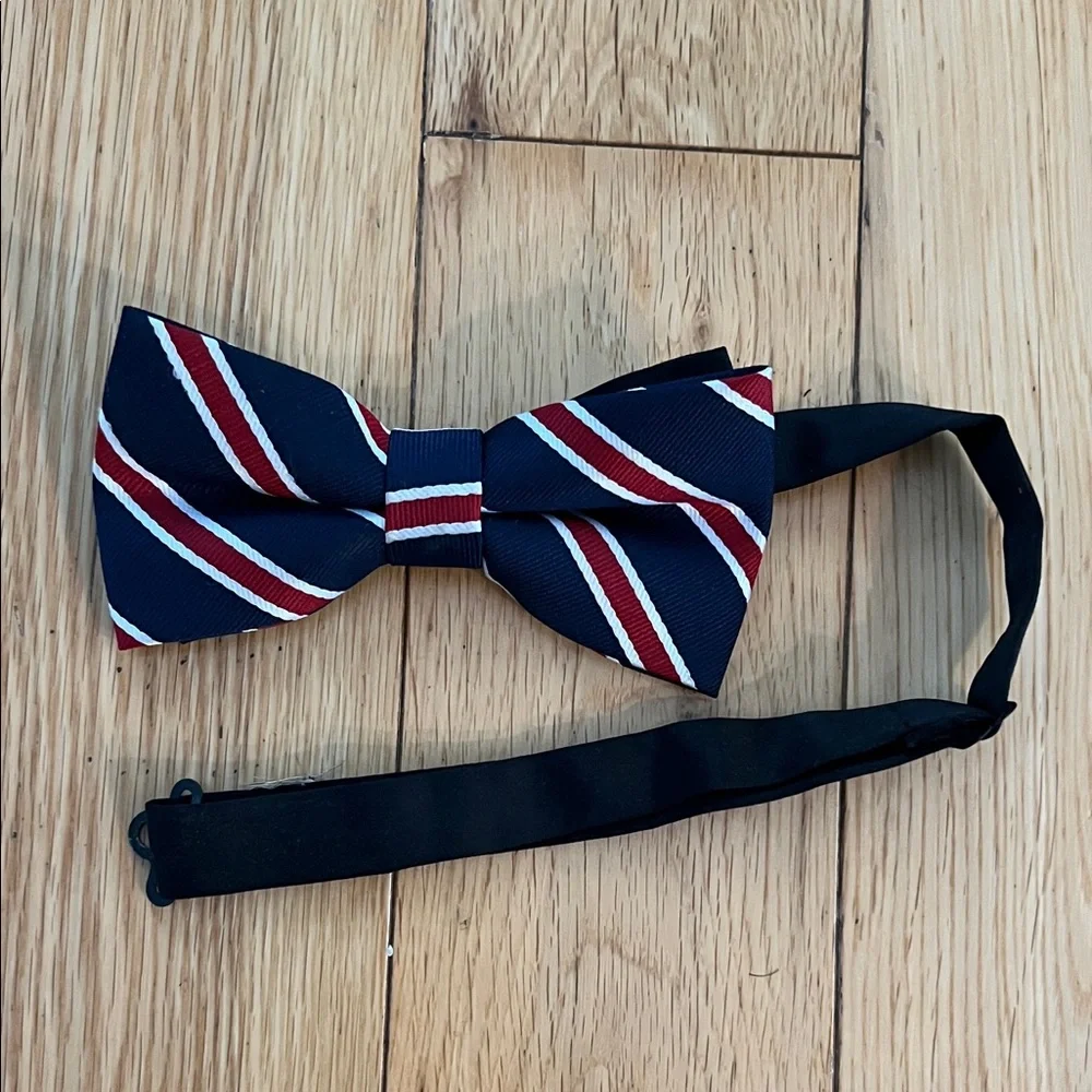Set of Three Kids Bow Ties Clip On - Striped and Polka Dot